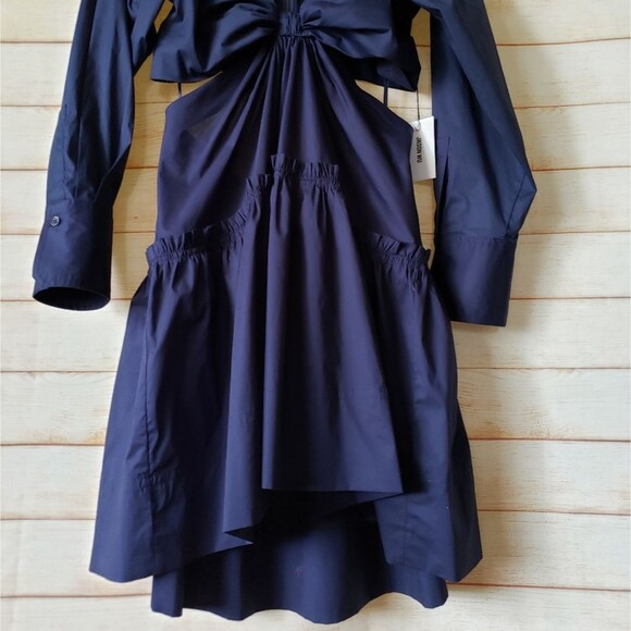 Jason Wu Cutout Cotton/Spandex Poplin Long Sleeve Mini Dress - Picture 10 of 16